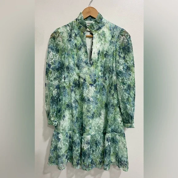 Tuckernuck Water Lilies Organza Palmerston Dress Sz XS NWT